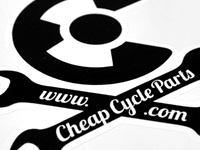 CheapCycleParts.com eClip Crossbones Sticker